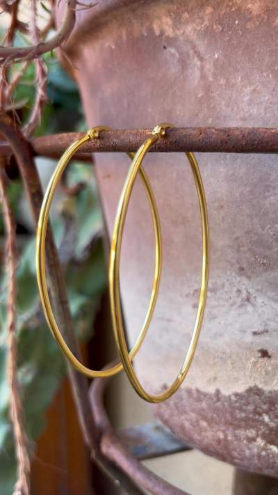 18K Gold Plated Large Hoop Earrings